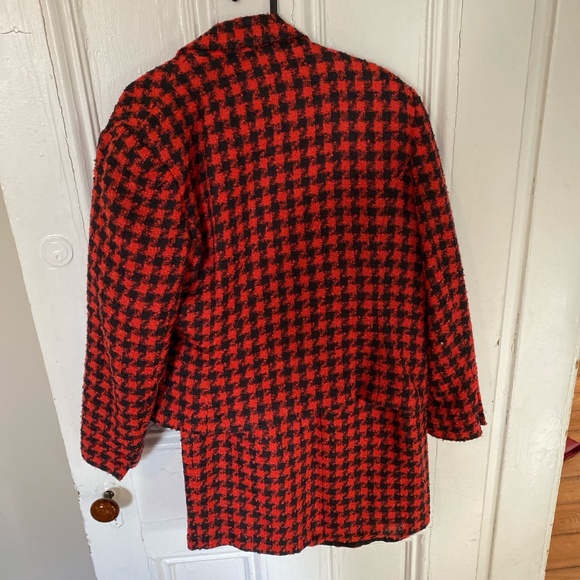 RED AND BLACK CLUELESS INSPIRED WOOL SKIRT AND BAZER SET - Picture 4 of 4